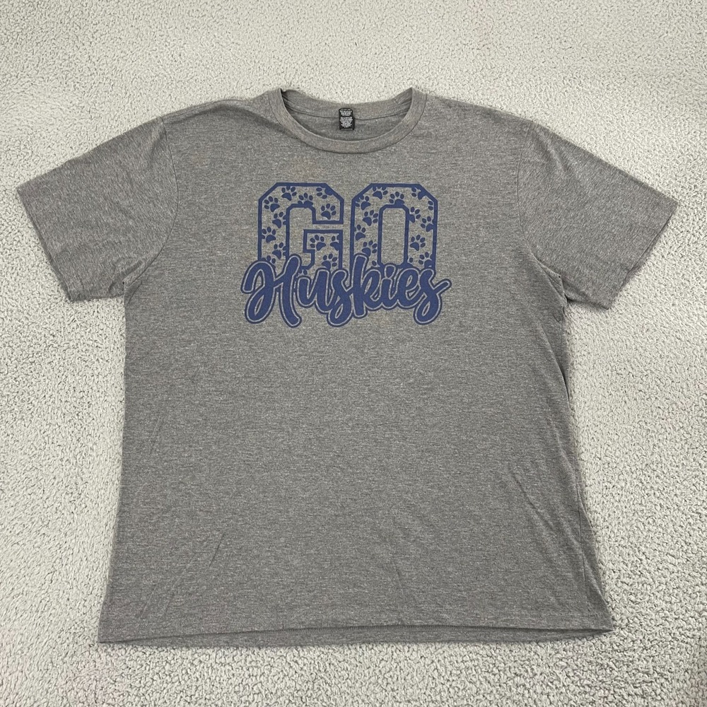 Go Huskies T-Shirt‎ Adult XL Gray Team Sports Short Sleeve